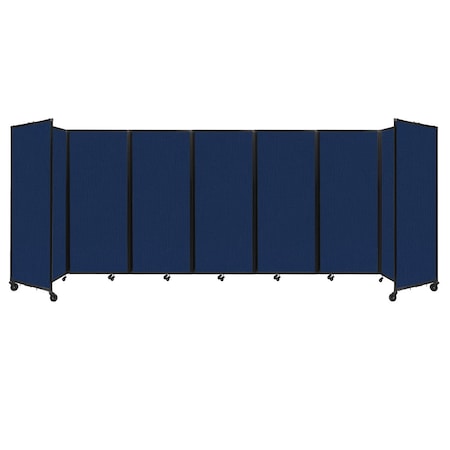 Versare Room Divider 360 Folding Portable Partition 19'6" x 6'10" Navy Blue Fabric 1182703